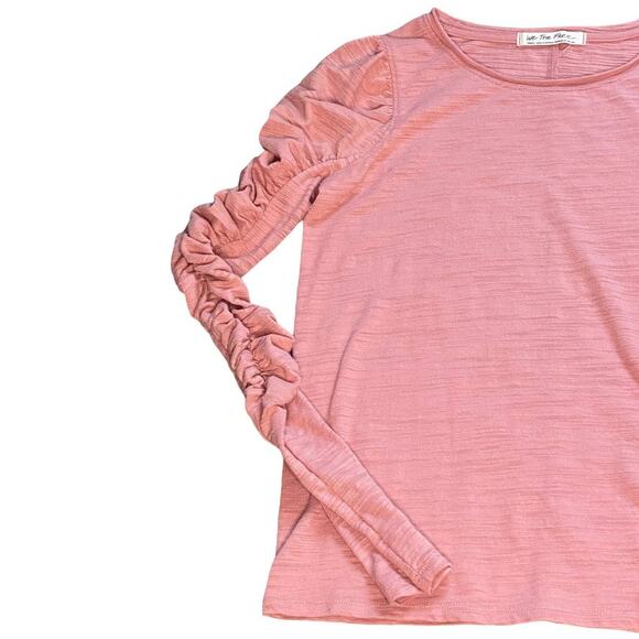 Free People Natasha Pink Ruched Long Sleeve Top We The Free Small - Picture 4 of 5